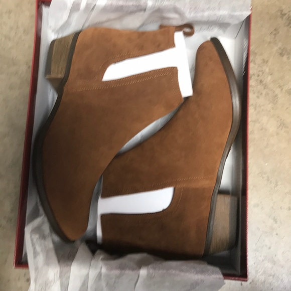 Beige Suede Side Cutout Cowgirl Bootie - Picture 6 of 6